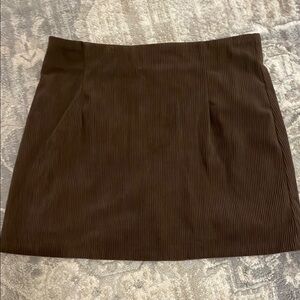 Elegant Brown Corduroy Skirt
